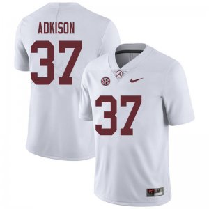 NCAA Men's Alabama Crimson Tide #37 Dalton Adkison Stitched College 2018 Nike Authentic White Football Jersey JH17E51MD